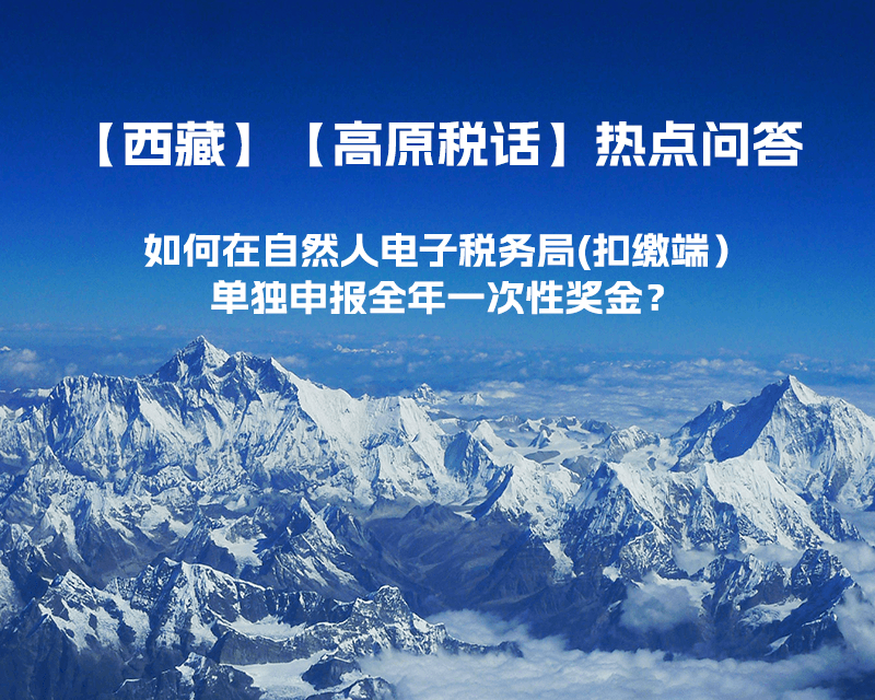 西藏自治区如何在自然人电子税务局(扣缴端）单独申报全年一次性奖金？